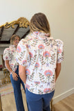 Dahlia Garden Puff Sleeve Blouse