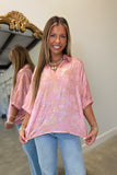 Pink Experiences Metallic Top