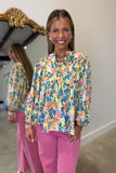 Vivid Floral Blouse Yellow