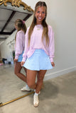 Mineral Wash A-line Mini Skort Blue