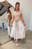Dotted Darling Midi Skirt Beige