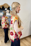 Fall Floral Side Tie Sweater Vest