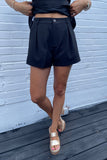Bella Pleat Front Shorts Black