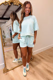 All Summer Long Textured Short Aqua