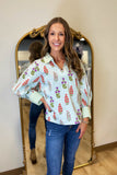 Floral Fusion Blouse Mint