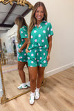 Dot the Day Short Set Green/Pink