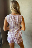 Geaux Team Plaid Set Lavender
