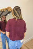 Always Charming Short Sleeve Sweater Maroon