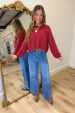 Fall Forward Sweater Deep Red