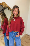 Fall Forward Sweater Deep Red