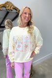 Floral Patchwork Sweatshirt Yellow