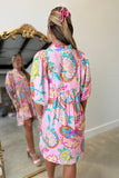 Umgee Neon Paisley Dress Pink