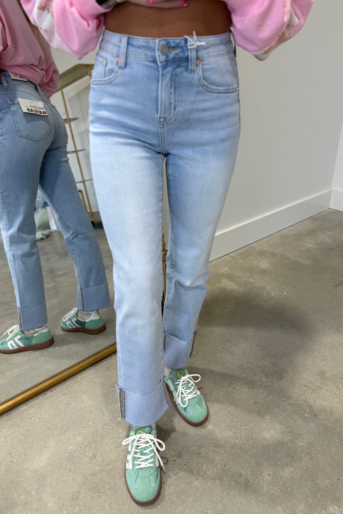 Bayeas High Rise Straight w Cuff Jean