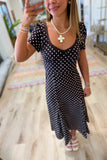 Mattie Polka Dot Long Dress Brown