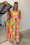 Paradise Petal Punch Midi Dress