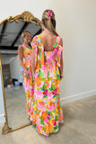 Paradise Petal Punch Midi Dress