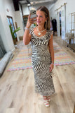 Born to Roam Long Zebra Dress