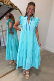 Umgee Lagoon Tide Scalloped Midi Dress