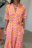Starburst  Tiered Midi Dress Drift Floral Orange