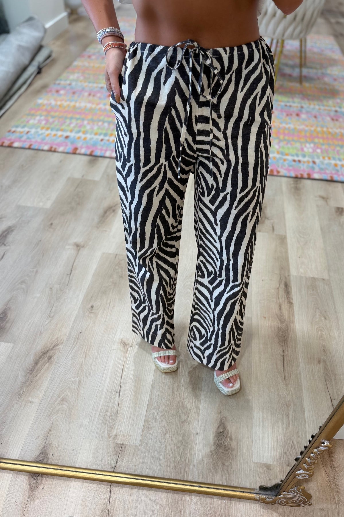 Wild Side Wide Leg Pants Zebra
