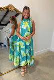 Garden Party Tie Midi Dress Green