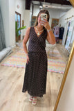 Spotted Muse Polka Dot Skirt Set Brown