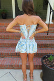 Coastal Crush Corset Skort Set Blue