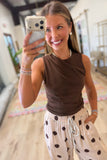 RD Style Ruri Sleeveless Draped Top Brown