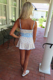 Vintage Floral Athletic Skort Set Yellow