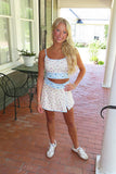Vintage Floral Athletic Skort Set Yellow