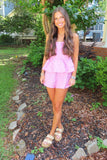 Sweet Escape Strapless Romper Pink
