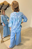 Tempo Paris Smocked Waist Pant Denim