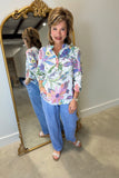 Tempo Paris 2 Button Print Top White