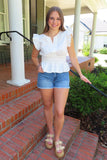 Remember the Ruffles Top White