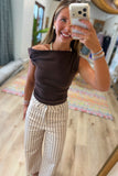 Natural Beauty Asymmetric Sweater Tank Brown