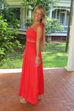 Elan Island Flame Smocked Skirt Set Red