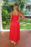 Elan Island Flame Smocked Skirt Set Red