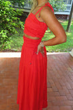 Elan Island Flame Smocked Skirt Set Red
