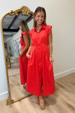 Stella Sleeveless Cinched Dress Red