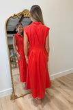 Stella Sleeveless Cinched Dress Red