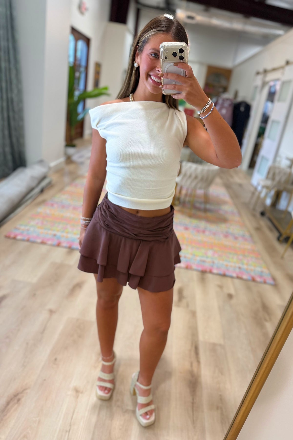 Natural Beauty Asymmetric Sweater Tank Cream