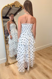 Barefoot Beauty Layered Maxi Dress White Polka Dot
