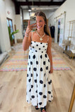 Dashing in Dots Dress White