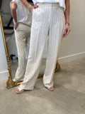 Renuar Linen Trouser Natural Stripe