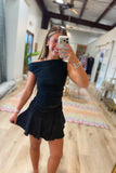 Flirty Frill Ruffled Skort Black