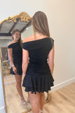 Natural Beauty Asymmetric Sweater Tank Black