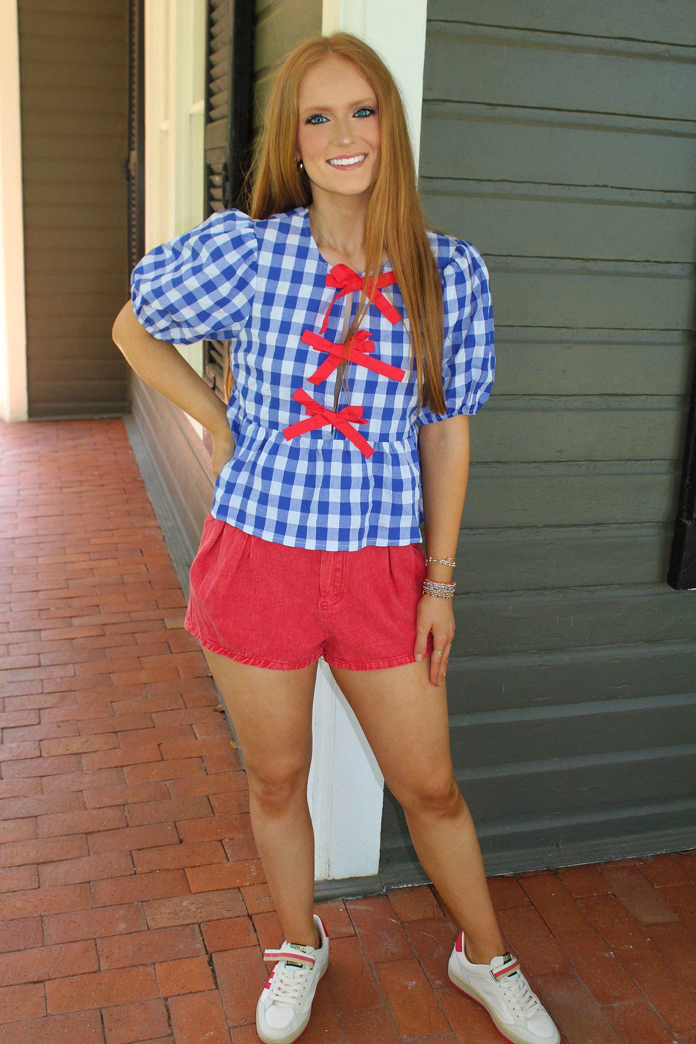 All American Babe Top Blue Gingham