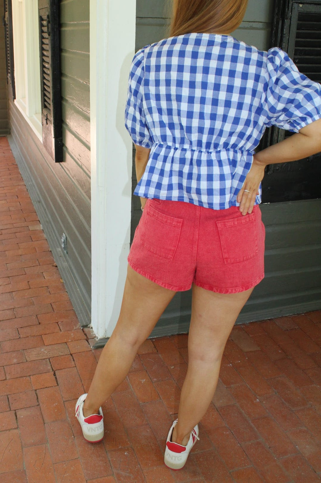 All American Babe Top Blue Gingham