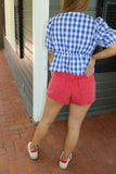 All American Babe Top Blue Gingham