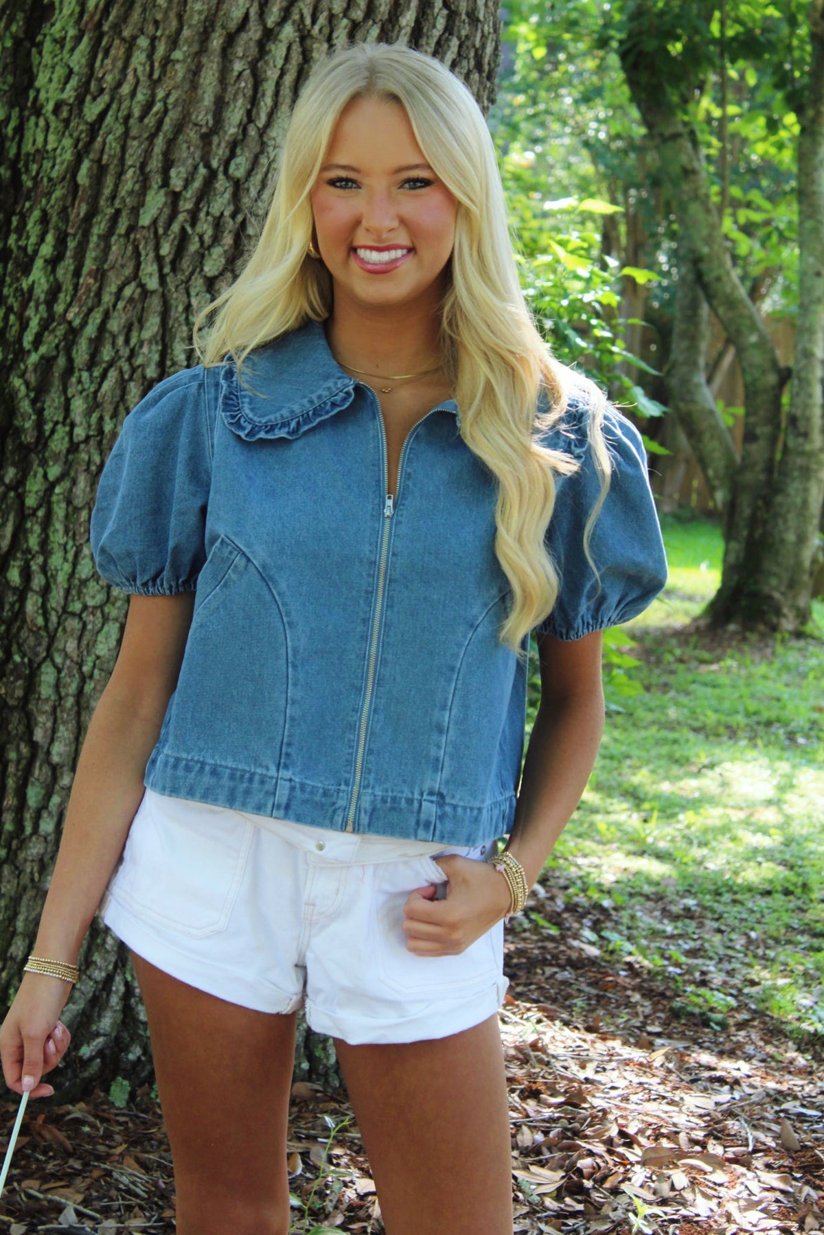 Peter Pan Collar Denim Jacket